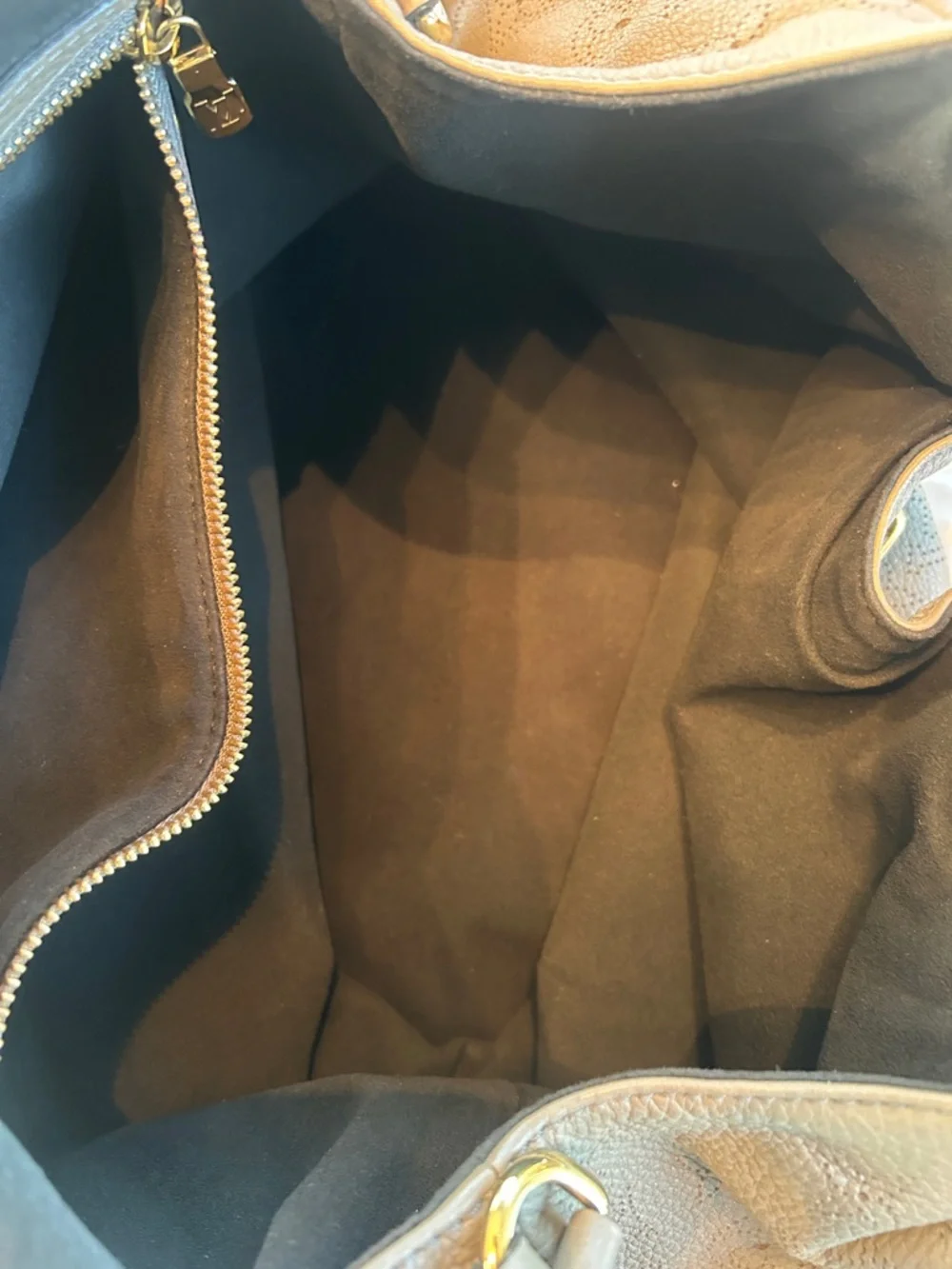 Louis Vuitton Mahina Gray Perforated Leather Hobo with Gold Hardware - Picture 5 of 5